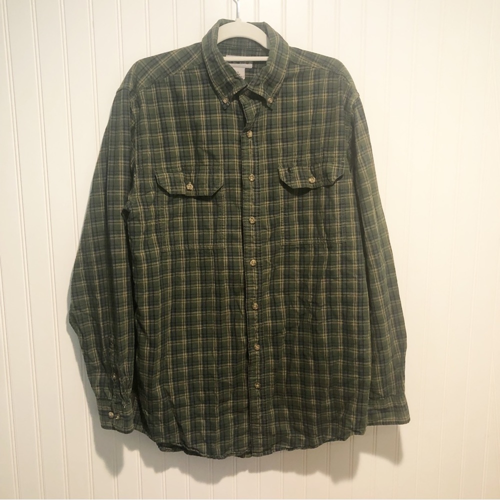 Carhartt Green & Blue Plaid Button Up Shirt Large Tall